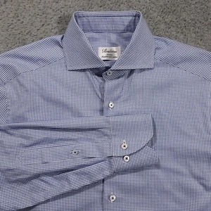 Stenstroms Slimline Shirt Mens Size 15.5 I 39 Blue Spread Collar Twofold Cotton - Picture 1 of 13