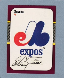 VINTAGE DONRUSS ELROY FACE AUTO SIGNED MONTREAL EXPOS LOGO CARD - Picture 1 of 1