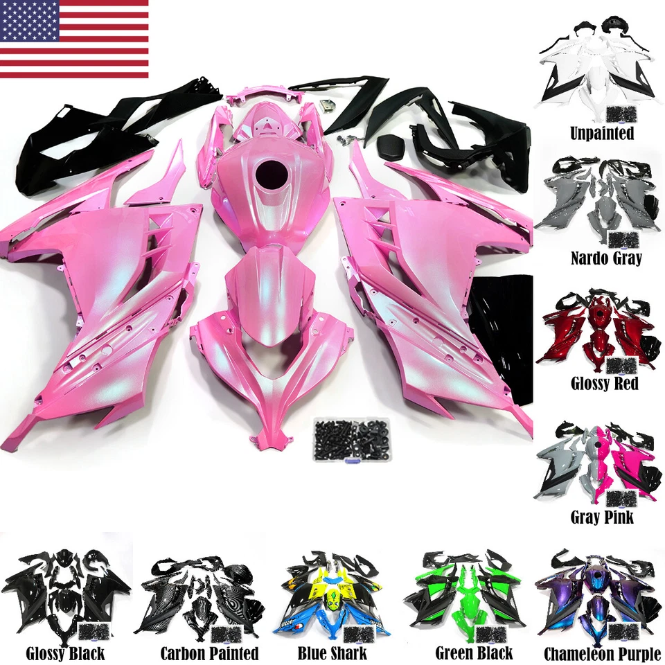 Fairing Kit ABS Injection Bodywork + Bolt For Kawasaki Ninja 300 EX300 2013-2017 - Image 1 of 1