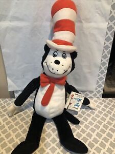 Kohls Cares for Kids Cat in the Hat Plush Animal Dr Seuss 21" Tall Black White