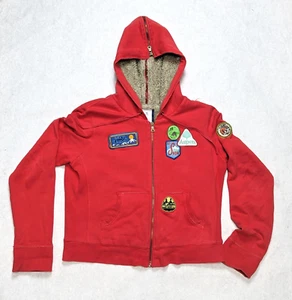 Ralph Lauren Sweatshirt Red Sewn Polo Jeans Vintage Ski Themed Patches Y2K - XL - Picture 1 of 10