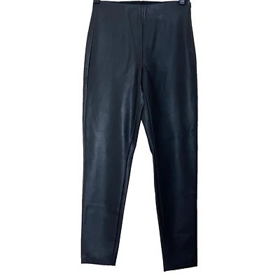 Banana Republic Negro Vegano Imitación Cuero Devon Leggings Pantalones Talla 2 Pequeño Nuevo con Etiquetas Foto 1 de 4