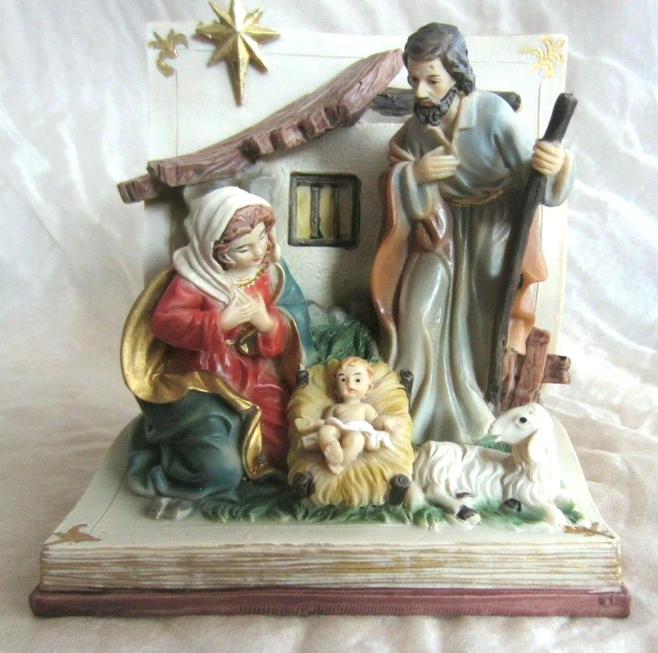 Jesús María José Belén Cristianismo Resina Estatuilla Navidad Vacaciones Estatua Foto 1 de 4