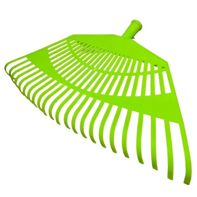 Garten Gerät Laub Fächer Rechen Laubrechen Fächerbesen Kunststoff Grün 23 Zinken - Bild 1 von 4