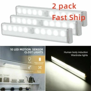 2pcs PIR Sensor Under Cabinet Closet White Light Strip High Quality Kitchen Lamp - Picture 1 of 12