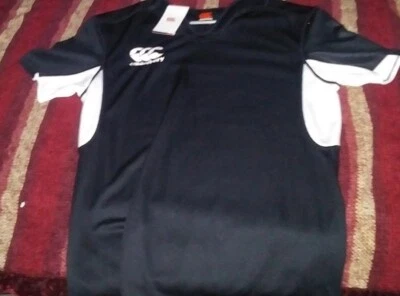 CAMISA DE RUGBY VAPODRI CANTERBURY PARA HOMBRES NEGRA EQUIPO SECO DEPORTES GIMNASIO ENTRENAMIENTO VEE Nueva L Foto 1 de 4