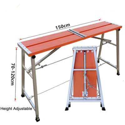 Leitergerüst Max 300 kg Alu Arbeitsplattform Klappwerkbank Höhenverstellbar Neu - Bild 1 von 4