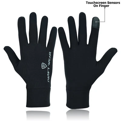 Ladies Girls Women Running Hiking Liner Touchscreen Thermal Inner Winter Gloves - Image 1 of 4