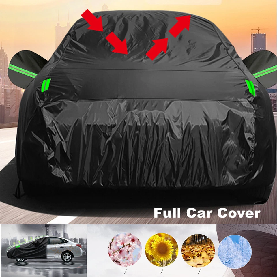 Waterproof Full Car Cover All Weather Protection Snowproof Windproof Outdoor+Bag - Image 1 of 4