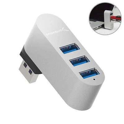 Sabrent 3-Port Aluminum Mini USB 3.0 Hub [90°/180° Degree Rotatable] (HB-R3MC) - Image 1 of 4