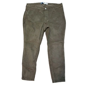 Pantalones de pana súper ajustados Old Navy para mujer verde oliva tiro alto talla 16 pequeños - Imagen 1 de 7