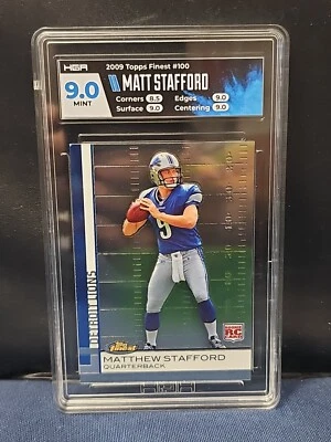 2009 Topps Finest MATTHEW STAFFORD Rookie Refractor HGA 9 #100 Lions Rams - Image 1 of 2
