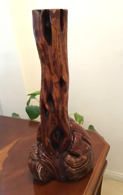 PIEZA BAÚL MADERA MANZANITA VINTAGE 22-1/2" ALTURA - PIEZA LÁMPARA DIFÍCIL DE ENCONTRAR Foto 1 de 4