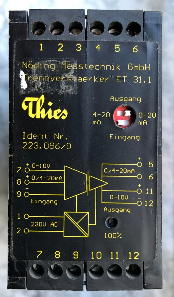 Amplificateur Thies Nöding Messtechnik GmbH ET31.1 n° d'identification 223096/9 - Photo 1/1