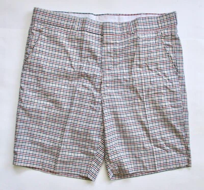 Bermudas de golf de colección años 70 verde óxido dorado a cuadros algodón papá vaca cremallera TALON 38 Foto 1 de 4
