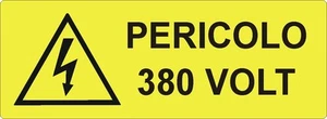 2 TARGHETTE ADESIVE ISO 7010 "PERICOLO 380 VOLT" SEGNALETICA SICUREZZA IMPIANTI - Picture 1 of 1