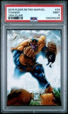 2015 Marvel Fleer Retro 1994 Flair Origins THANOS #24 PSA 9 MINT POP 7 - Image 1 of 2