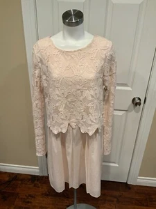 See By Chloe Pale Pink Dress w/ Floral Lace Upper, Size 8 (US) 44 (IT) - Picture 1 of 8