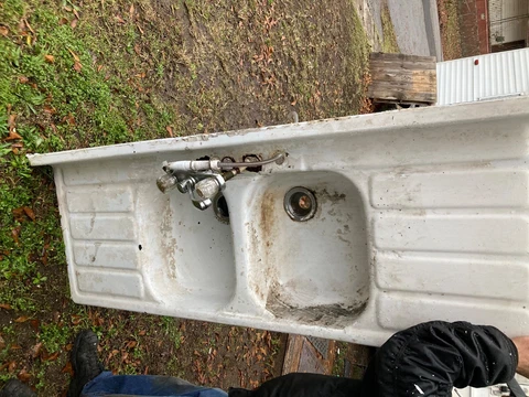 vintage cast iron porcelain kitchen sink Cover