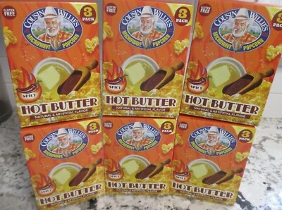 Lote de 6 Cajas Palomitas de Maíz Microondas Mantequilla Picante Primo Willie's Exp 19/11/2025 Foto 1 de 2