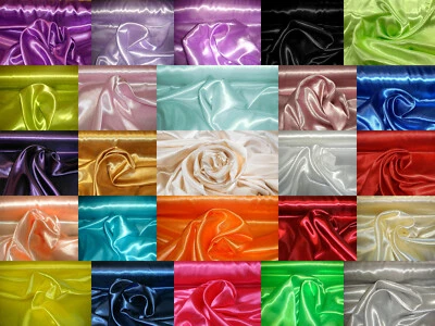 Satin Stoff Meterware Dekostoff Polyester Karneval Gardinen glänzend - Bild 1 von 2