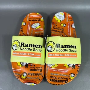 Naruto Ramen Noodles Soup Sandals Mens Size 10 Sport Slides Bioworld NWT - Picture 1 of 9
