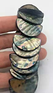 Black Dyed Abalone Stretch Bracelet - Picture 1 of 3