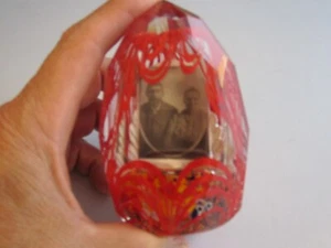 Unqiue One Of A Kind Czech Bohemian Photo Encased Art Glass Paperweight - Bild 1 von 9