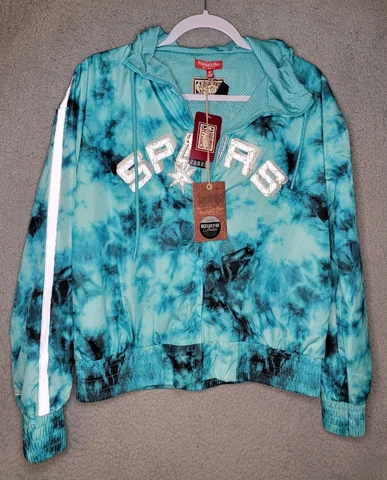 NWTMitchell & Ness San Antonio Spurs NBA Classics Windbreaker Teal Galaxy Size M Cover