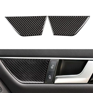 2× Carbon Fiber Inner Door Panel Cover For Mercedes Benz C Class W204 07-13 - Picture 1 of 6