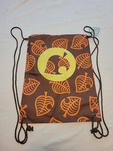 Animal Crossings Nintendo Horizons Braun Orange Blatt Gurt Sack Kordelzug Neu mit Etikett - Bild 1 von 10