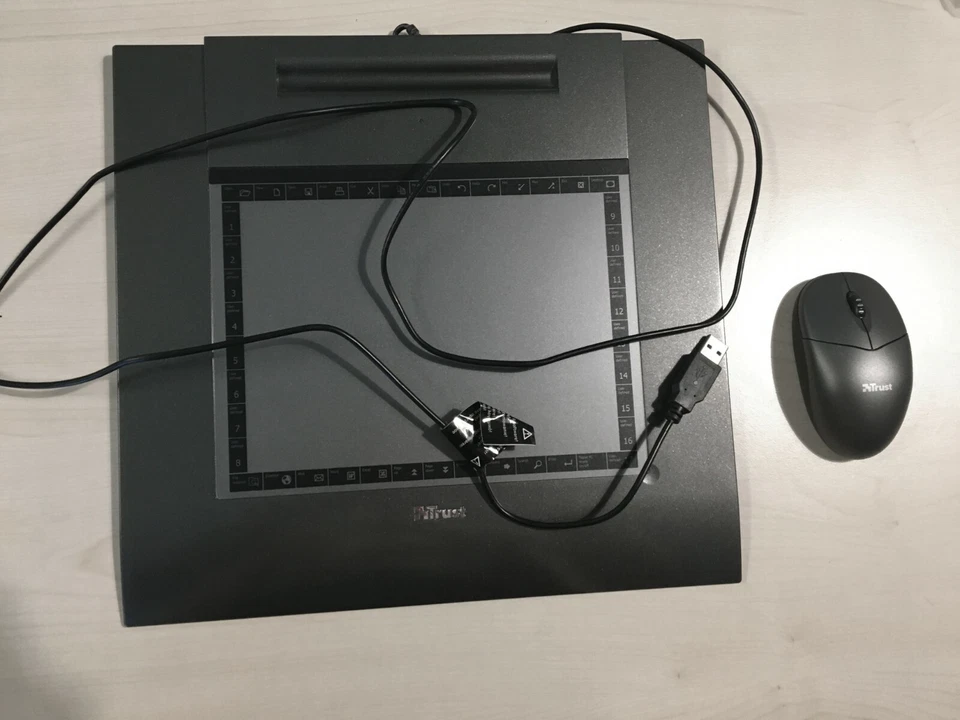 Trust Grafiktablet TB-6300 Slimline Design Tablet inkl. Maus mit Stift - Bild 1 von 3