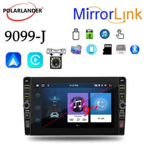 9" 2 Din Car Stereo Wireless Carplay WIFI USB GPS Bluetooth Android Auto +Camera - Picture 1 of 12