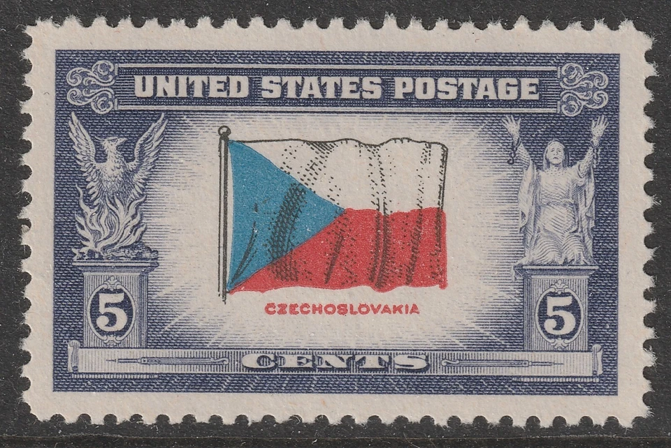 US 910 Overrun Countries Czechoslovakia 5c single MNH 1943 - Image 1 of 1