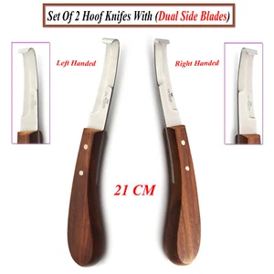 Horse Farrier Hoof Set Stainless Steel With Wood Handle Pet Grooming Tools - Picture 1 of 3