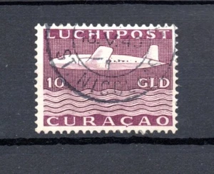 Sello antiguo de 10 florines de aviación/correo aéreo de Curazao 1947 (Michel 270) usado bonito - Imagen 1 de 2