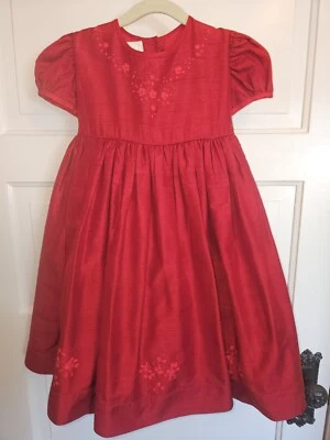 Strasburg Boutique Girls Dupioni Silk Dress Size 2 Holiday Wedding Christmas  - Image 1 of 4