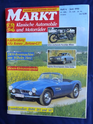 Oldtimer Markt Heft 6/1990 - BMW 503 507 Alfa Romeo Bertone-GT Reliant DKW - Bild 1 von 3