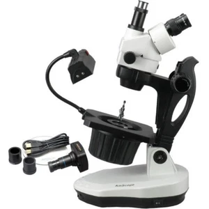 AmScope 3.5X-90X Advanced Jewel Gem microscopio + cámara digital de 10MP - Imagen 1 de 8