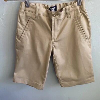 Lands' End School Uniform Girls Stretch Chino Bermuda Shorts Khaki Size 14 - Image 1 of 4