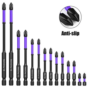 Anti-Slip PH2 Impact Driver Bit Set Upgraded Magnetic Phillips Screwdriver Tool - Picture 1 of 23
