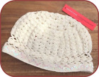 NEW Maniyak UrbanWear London Girls Sequin Rim Crochet Beanie CREAM -   X SMALL