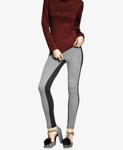 (NUEVO CON ETIQUETAS) Leggings elásticos a cuadros negros metálicos para mujer talla XS/S/M/L/XL - Imagen 1 de 11