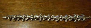 Vintage Sterlingsilber Frosch Gliederarmband 34 gr 7 1/2" lang 3/4" breit markiert - Bild 1 von 5