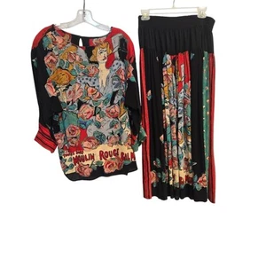Carole Little "Moulin Rouge" Skirt Set Vintage Size 12 - Bild 1 von 11