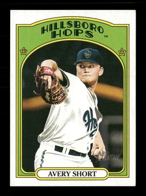 2021 Topps Heritage Minor League #46 Avery Short Hillsboro Hops - Image 1 of 2