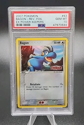 PSA 10 Gem Mint 2007 Pokemon Ex Power Keepers Bagon #43 Reverse Holo Foil - Image 1 of 2