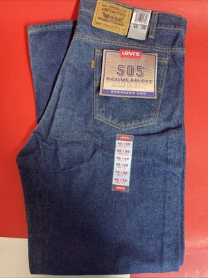 1990's Levi's 505 Regular Fit Straight Leg  Orange Tag New With Tags Jeans - Image 1 of 4
