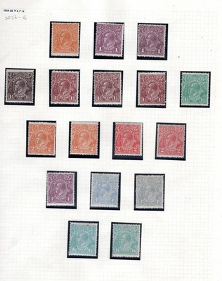 Australia 1918-60 Sidehead and Postage Due issues on 3 album leaves  MLH/MH - Image 1 of 3