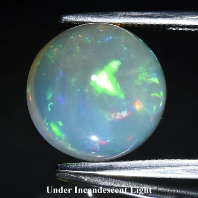 💎 Cabujón redondo de 4,11 quilates 11 mm ópalo blanco natural - juego de colores, piedras preciosas de Etiopía Foto 1 de 4